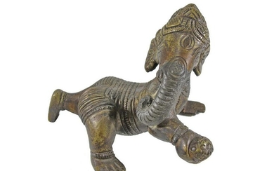 Antique Tai elephant bronze statue