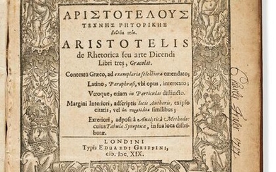 Aristotle (385-323 BC) Rhetorica seu Arte Dicendi Libri