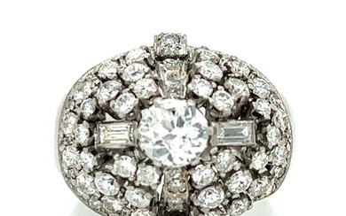 Art Deco Platinum GIA Certified 1.17 Ct. Diamond Ring