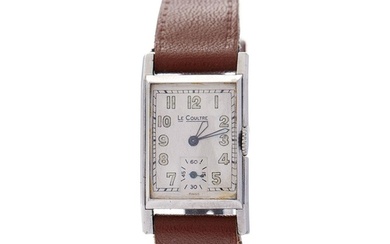 Art Deco gentleman's Jaeger LeCoultre wristwatch. Rectangula...
