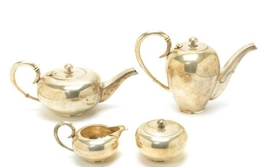 Art Moderne Sterling Silver Four Piece Coffee and Tea
