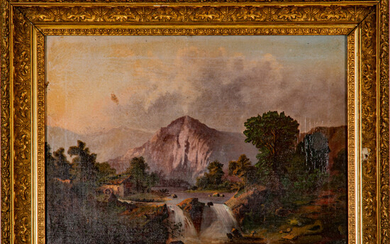 Artist Unknown, (19th Century) - Landscape with Cottage and Waterfall