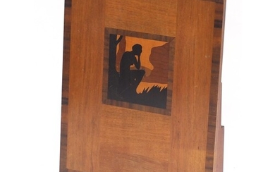 Arts & Crafts wooden marquetry fire screen, probably Rowley ...