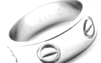 Authentic! Cartier Platinum Love Band Ring Size