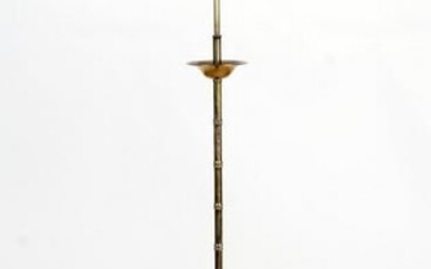 BAQUES STYLE FAUX BAMBOO BRONZE FLOOR LAMP C 1940