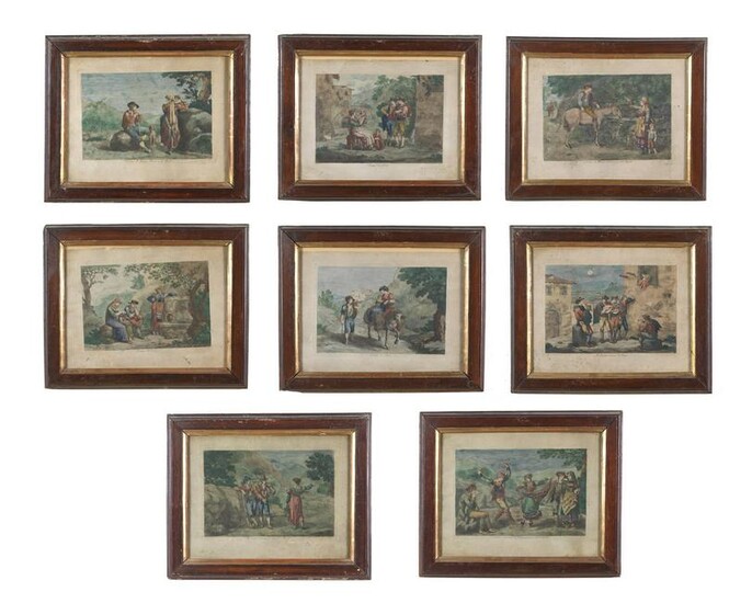 BARTOLOMEO PINELLI Group of eight engravings depicting