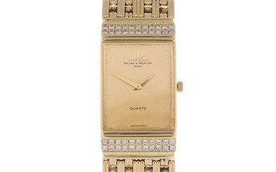 BAUME & MERCIER - a lady's 18ct yellow gold bracelet watch.