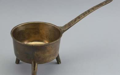 BELL METAL POSNET England, 18th Century Pot height 4.75”. Diameter 5.75”. Total length
