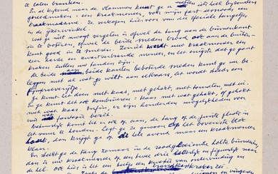 BOON, Louis Paul "Kraakmeneer". Vrijdag [18 september 1970] Handschrift, 4to: 1 p. "Nimmer zal ik...