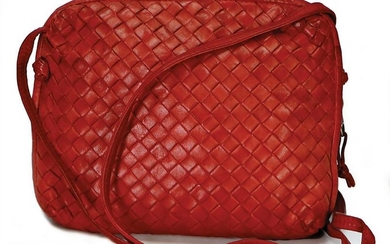 BOTTEGA VENETA vintage, Ladies' shoulder bag, in coral