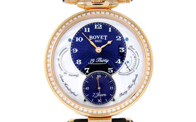 BOVET 1822 - an 18ct rose gold 19thirty Fleurier wrist watch.