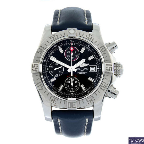 BREITLING - a stainless steel Avenger II chronograph wrist watch, 43mm.