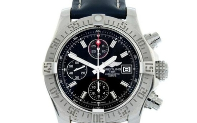 BREITLING - an Avenger II chronograph wrist watch. Stainless steel case with calibrated bezel. Case