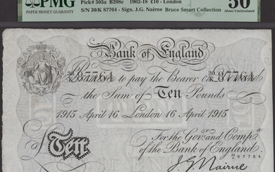 Bank of England, John G. Nairne, £10, London, 17 April 1915, serial...