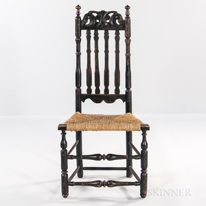 Black-painted Bannister-back Chair