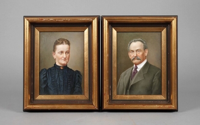 Bohême Paire de plaques à tableaux PortraitpendantsManufacture de porcelaine Schnabel & Sohn Tiefenbach, marque de...