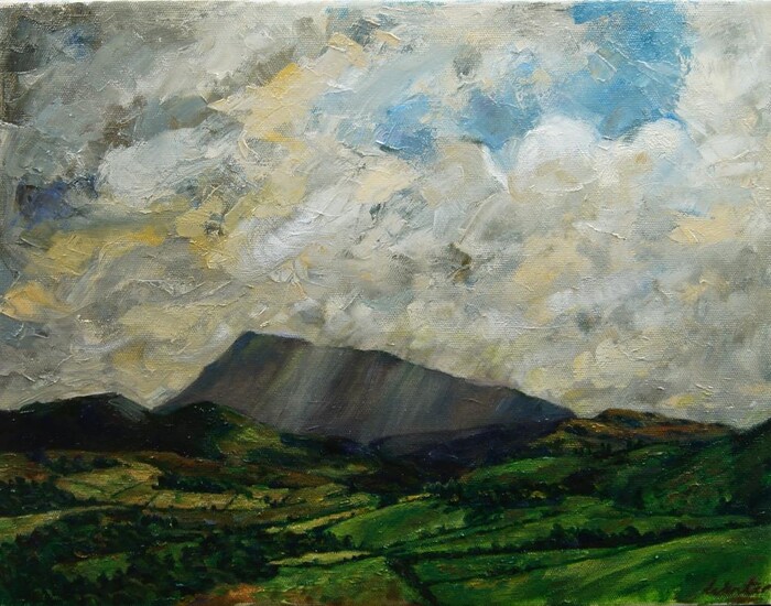 British School, late 20th/early 21st century- Muckish from Ballymore; oil on canvas, signed 'Winter' (lower right), 40.8 x 50.8 cm (unframed) (ARR)