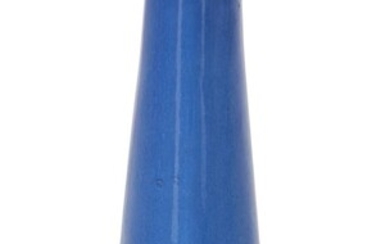 C H Brannum & Son, Tall Barum Ware blue pottery twin handle vase, 1929, Underside incised 'C H Brannum / Barum / 1929', 31.5cm high