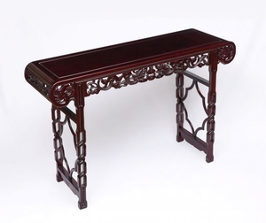 CARVED & PIERCED CHINESE ROSEWOOD ALTAR TABLE
