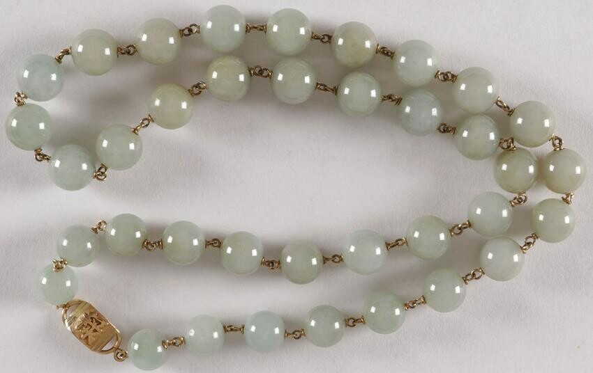 CHINESE JADE & GOLD NECKLACE