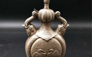 CHINESE SILVER BOTTLE
