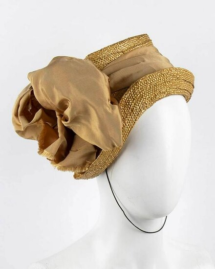 CLAUDE ST. CYR (LICENCE COPY) STRAW AND TAFFETA HAT 40s