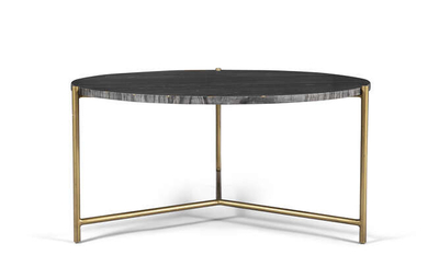 COFFEE TABLE A circular marble topped coffee table...