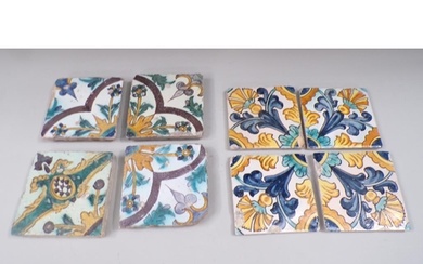 COLLECTION OF EIGHT PERSIAN TILES - LARGEST 15CM W