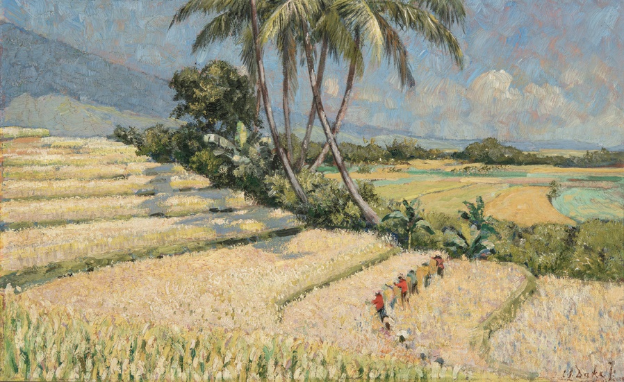 Carel Lodewijk Dake Jr. (Dutch 1886 - 1946). Sawa landscape, Java.