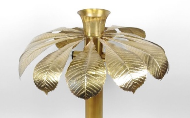 Carlo GIORGI & Tommaso BARBI (XXe), attribué à. Lampe en laiton en forme de palmier,...