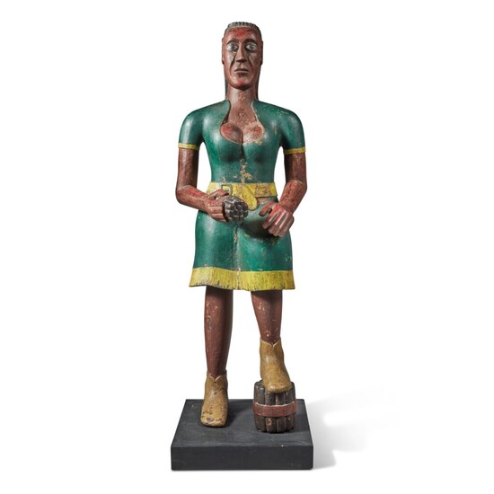 Carved and Polychrome Paint Decorated 'Native American' Tobacconist Trade Figure, 20th Century