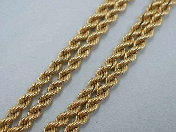 Chaîne tour de cou à mailles corde en or... - Lot 4 - Copages Auction Paris
