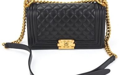 Chanel Quilted Caviar Calfskin Leather Boy Bag with