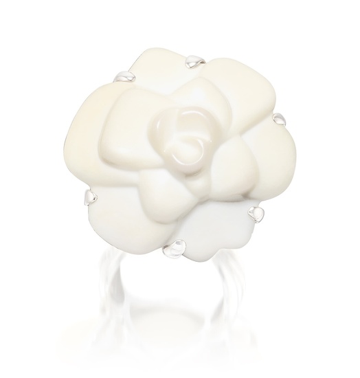 Chanel, White Gold and Agate Ring, 'Camélia'