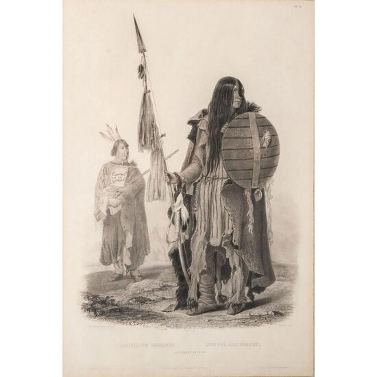 Charles Geoffroy Engraving , Assiniboin Indians, Karl