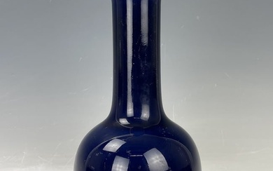 Chinese Blue Glaze Porcelain Bell Shape Vase