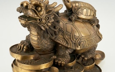 Chinese Bronze Bixi or Turtle Dragon