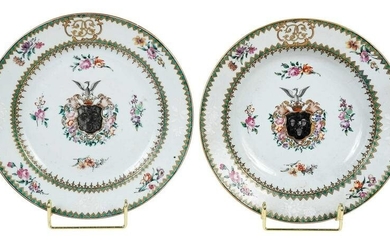Chinese Export Porcelain Armorial Plate and Bowl