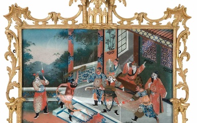 Chinese Export Reverse-Glass Painting First half 19th century