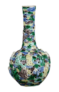 Chinese Famille Verte Vase, Luohan
