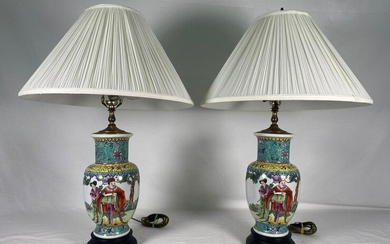 Pair of Chinese Vases Mounted as Lamps