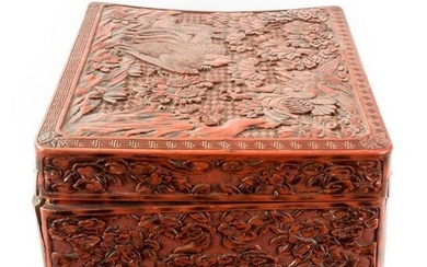 Chinese Red Carved Cinnabar Lacquer Box