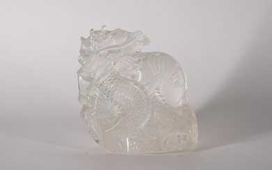 Chinese Rock Crystal 'Dragon' with Pearl