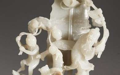 Chinese White Jade Figural Group