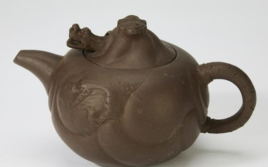 Chinese yixing dragon teapot, marked