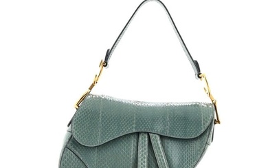 Christian Dior Saddle Handbag Python