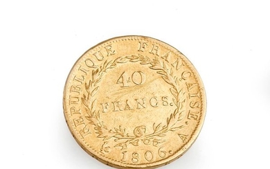Coin of 40 Francs gold 1806. Gross weight...