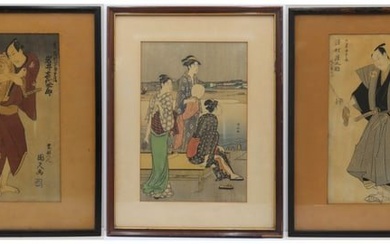 Collection of (3) Japanese Woodblock Prints.