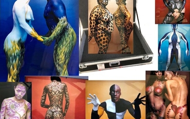 Collection of 54 posters featuring MAC body painting