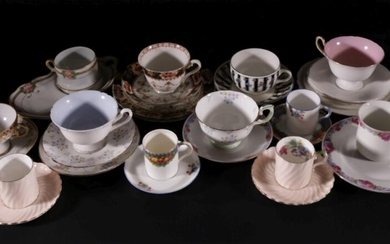 Collection of duos and trios (12) incl. Shelley, Aynsley, Royal Crown Derby